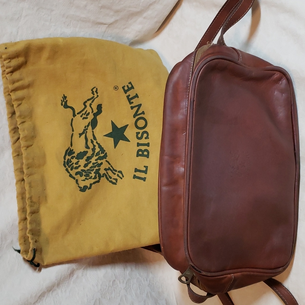 Vintage Il Bisonte crossbody leather bag